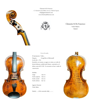 Violin bohemio con etiqueta Georg Kloz in Mitten